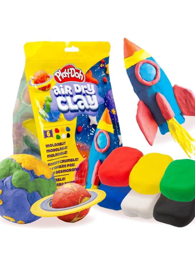 Play-Doh Brand Air Dry Clay, 6 Vibrant Clay Colors, Soft & Ultra Light Modeling Clay for Kids, Moldable, Paintable, Crumble-Free - Image 4
