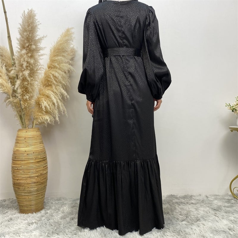 مونيكا فاشون فستان ساتان أنيق مطبوع من Monica Fashion لصيف 2024 - Image 5