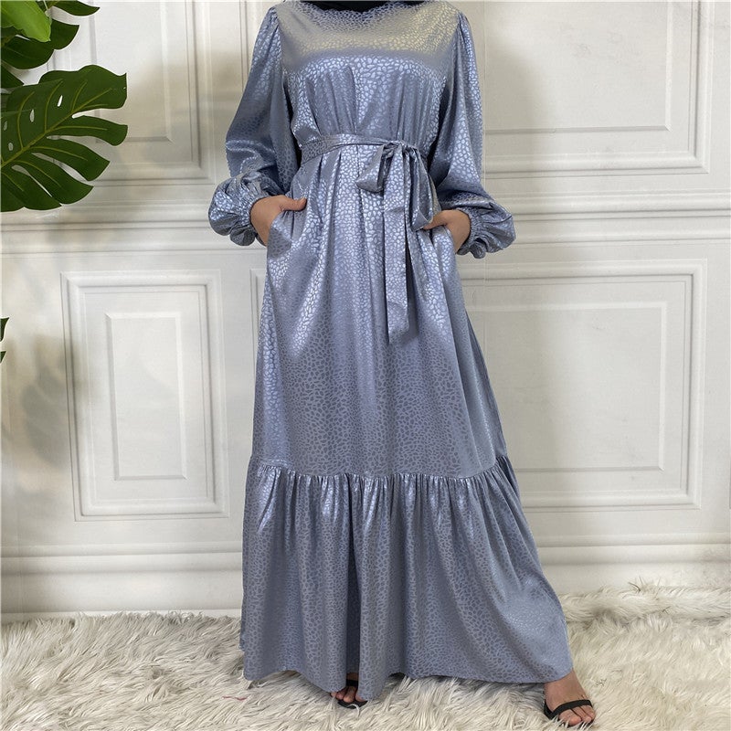 مونيكا فاشون فستان ساتان أنيق مطبوع من Monica Fashion لصيف 2024 - Image 1