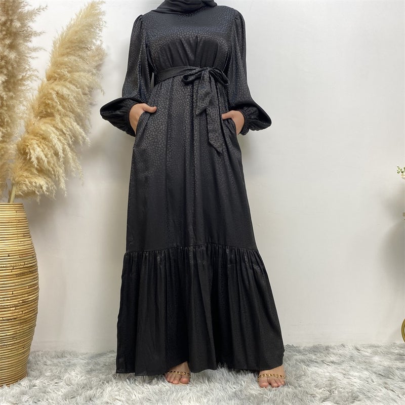 مونيكا فاشون فستان ساتان أنيق مطبوع من Monica Fashion لصيف 2024 - Image 3