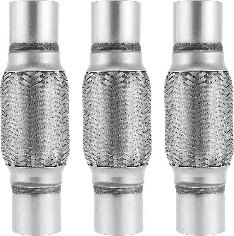 SINJEUN 3 Pack 2 x 6 Inch Stainless Steel Double Braid Flex Pipe - Image 1