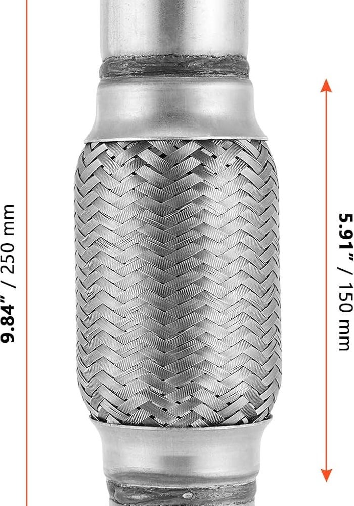 SINJEUN 3 Pack 2 x 6 Inch Stainless Steel Double Braid Flex Pipe - Image 2