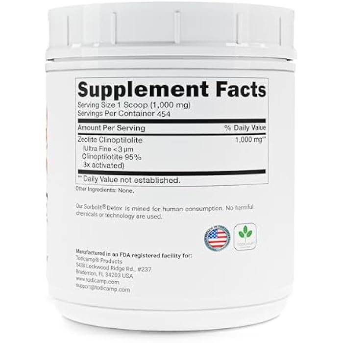 TODICAMP Zeolite Detox Sorbolit - Zeolite Binder Supplement for Full Body Detox - Gut Cleanse, Cellular and Liver Detox (1 Pound (Pack of 1)) - Image 2