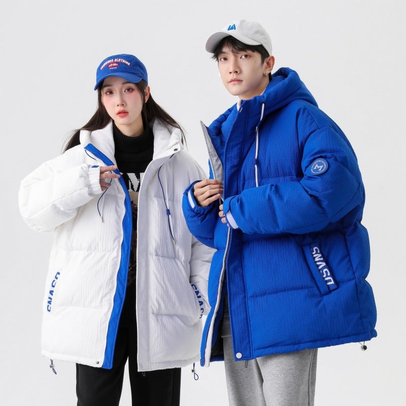 Men'S Cotton-Padded Jacket Hooded Bread Clothing Men'S 2023 New Fashion Warm Cotton-Padded Jacket Coat Light Plate Clothing - Image 2