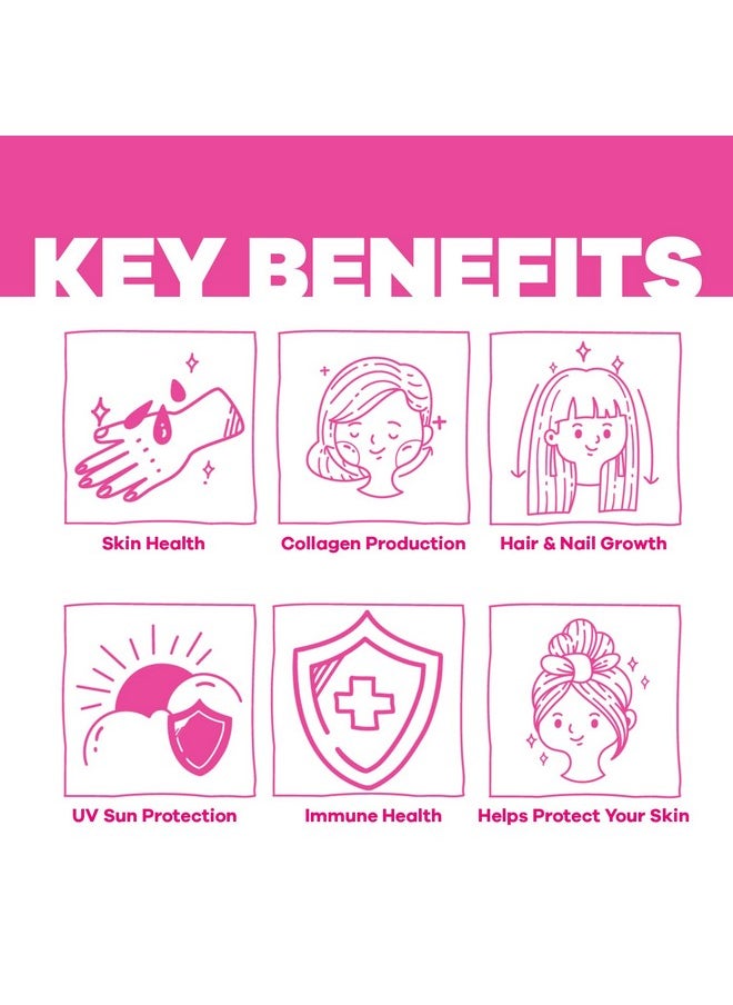 GoBiotix - Glow Hair + Skin + Nails Multivitamin Supplement 10000Mcg Biotin Pills Antioxidant With Hyaluronic Acid Folic Acid Iron Magnesium + Zinc Boosts Collagen Production 90 Capsules - Image 1