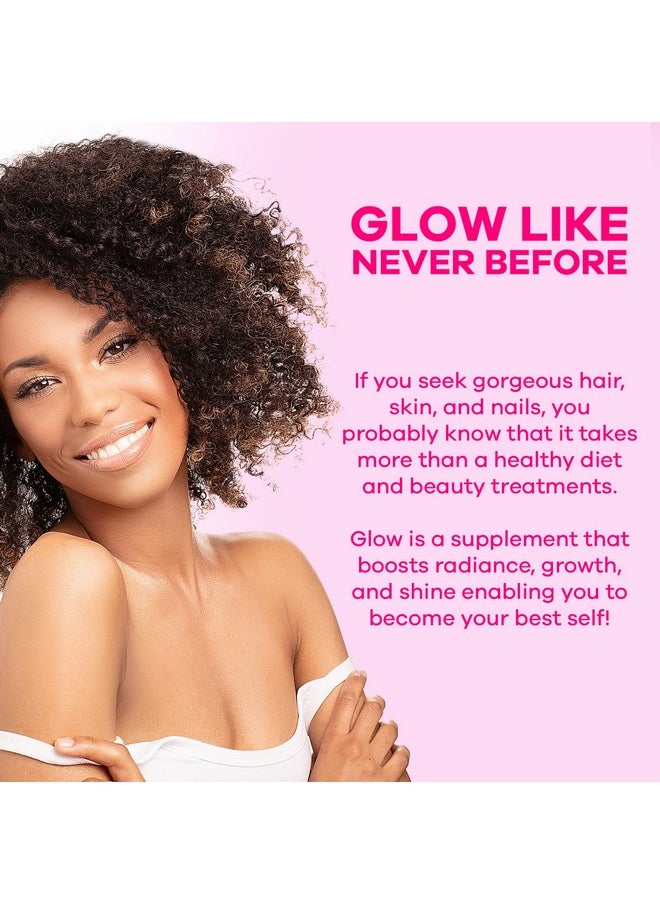 GoBiotix - Glow Hair + Skin + Nails Multivitamin Supplement 10000Mcg Biotin Pills Antioxidant With Hyaluronic Acid Folic Acid Iron Magnesium + Zinc Boosts Collagen Production 90 Capsules - Image 1