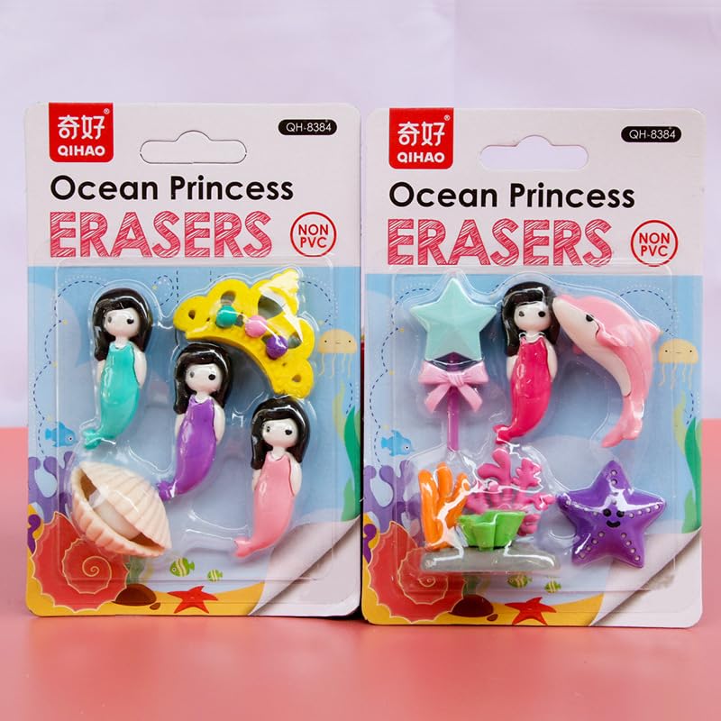 DEOXY Fairy Tale Palace Erasers for Kids – Stylish Erasers for Girls, School Stationary Kit for, Birthday Return Gifts for– Pack of 2 (QH-8384) - Image 1