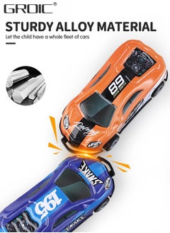 GROIC 8PCS Metal Pull Back Cars, Ejection Vehicle Flip Crash Car, Stunt Toy Cars, Friction Power Alloy Casting car Mini Race car for Toddler, Jumping Flip Stunt Toy Cars Mini Model Cars  - Image 4