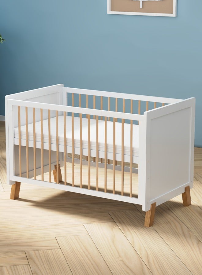 MEICI BABY أليكس -3 في 1 سرير طفل خشبي سرير طفل قابل للتحويل سرير الطفل 3 أوضاع قاعدة قابلة للتعديل، تأمين قصير، الفراش مدرج، من الولادة إلى 6 سنوات - Image 4