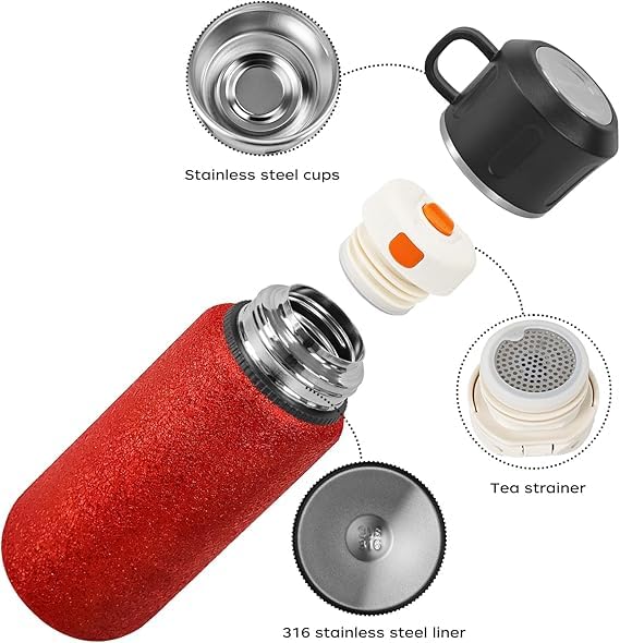 Jukusa Insulated 316 Stainless Steel Water Bottle, 1000ml Water Bottle 24 Hours Hot & Cold Sports Water Bottles with Double Walled and Vacuum Insulated Bottle for Travel, School, and Gym (Red,1000ml) - Image 2