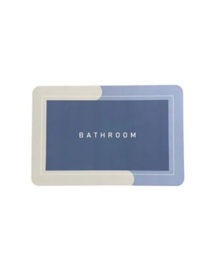 سجادة حمام مانعة للانزلاق فائقة الامتصاص مقاومة للبقع - لون ازرق - Image 1