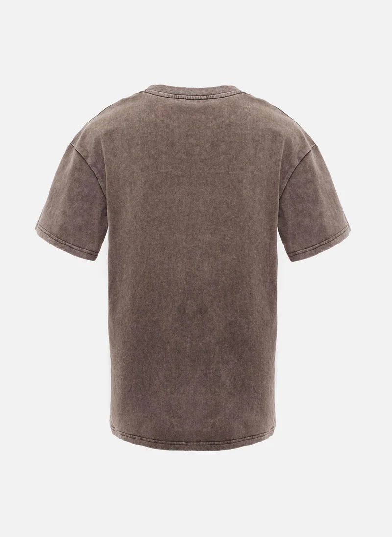 Lichi Loose T-shirt with scuffs and lettering