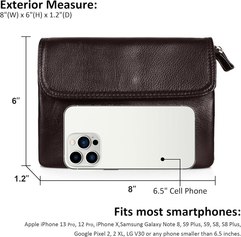 befen Genuine Leather Small Crossbody Bags for Women Cell Phone Bag Cross Body Purses,Silver Zipper - Image 5