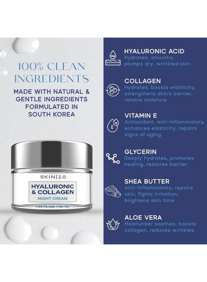 سكين 2.0 مرطب الوجه الكوري Skin 2.0 بحمض الهيالورونيك والكولاجين - تم اختباره من قبل أطباء الجلدية، مرطب للغاية، مضاد للشيخوخة، جمال نظيف، خالي من القسوة على الحيوانات، مناسب لجميع أنواع البشرة - 1.69 أونصة سائلة - Image 3