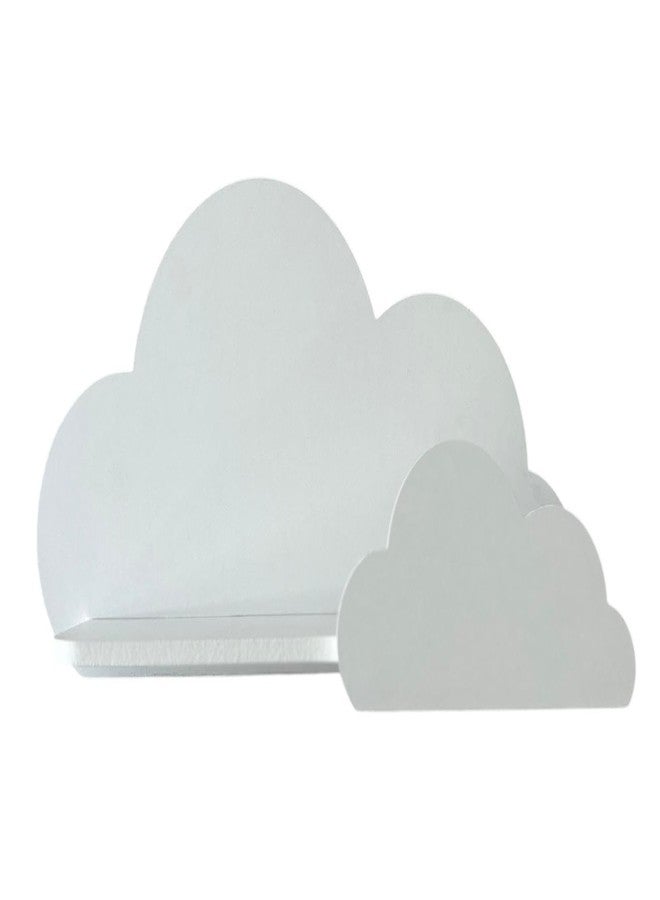 BugyBagy رف حائط BugyBagy Cloud - رف خشبي عائم مزخرف لغرفة الأطفال - ألوان متعددة وخيارات إضاءة (رف أبيض على شكل سحابة - بدون إضاءة) - Image 1