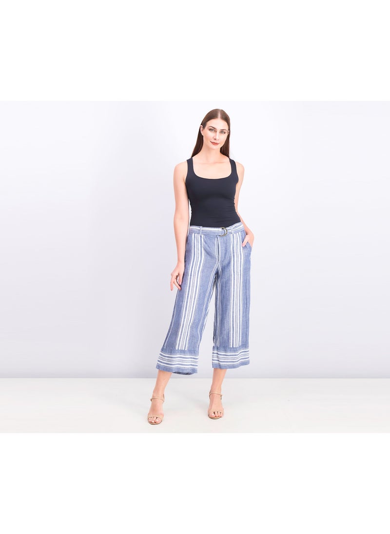 Women Linen Striped Wide Leg Pants, Navy and White - pzsku/Z9DA2187743111BCC478BZ/45/_/1737642025/4b50a0e5-3639-4f0b-942d-eabe32238677