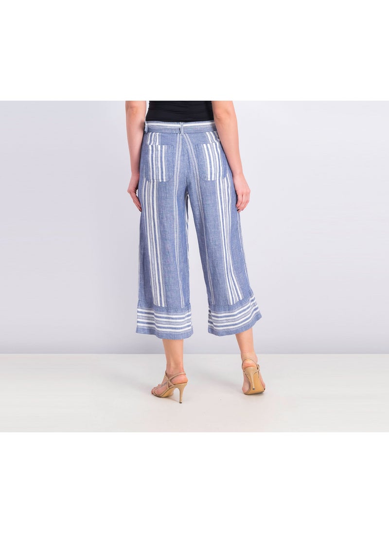 Women Linen Striped Wide Leg Pants, Navy and White - pzsku/Z9DA2187743111BCC478BZ/45/_/1739110483/c6d00db8-bfb4-4468-8b1e-ce2e5d631868