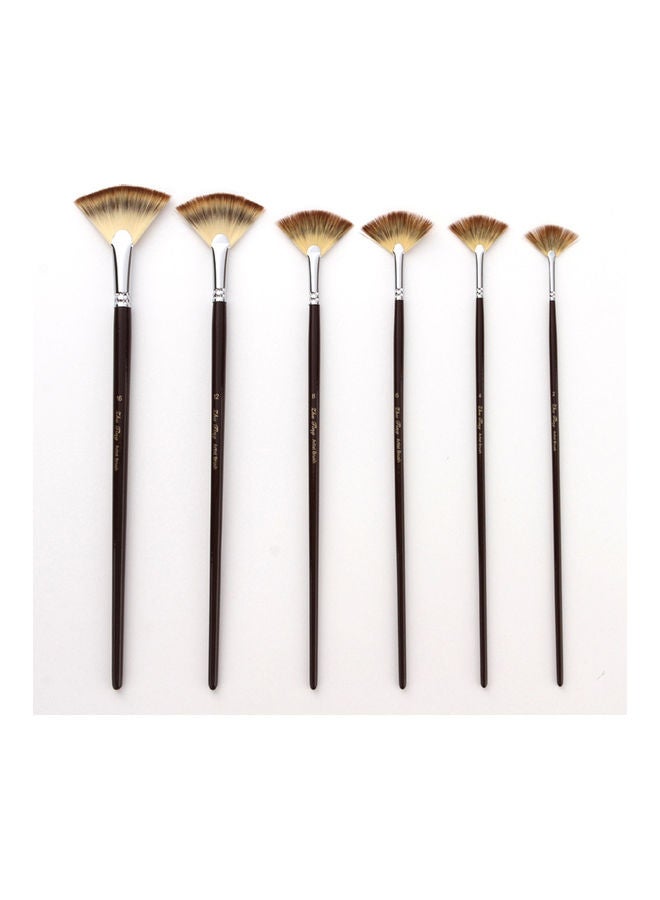 Loquat 6-Piece Fan Paint Brushes Black - Image 4