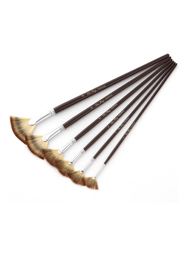 Loquat 6-Piece Fan Paint Brushes Black - Image 1