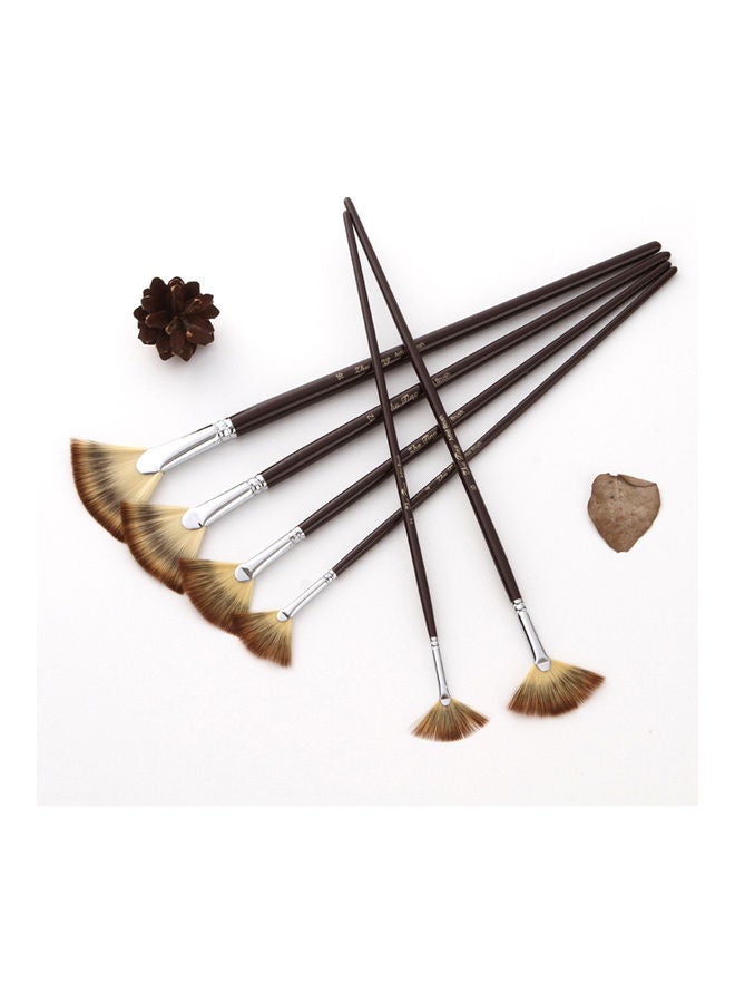 Loquat 6-Piece Fan Paint Brushes Black - Image 5