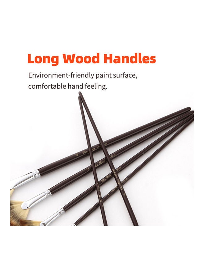 Loquat 6-Piece Fan Paint Brushes Black - Image 3