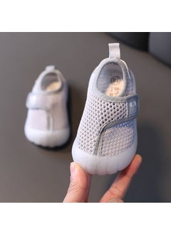Generic Baby Boys Breathable Mesh Trainers Soft Sole Grey 