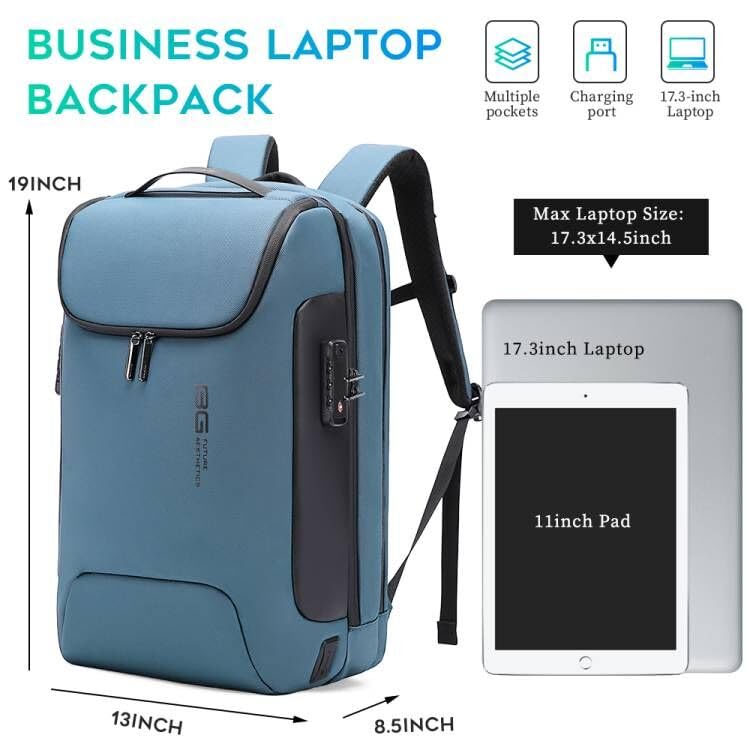 BANGE Anti-Theft Travel Backpack,Waterproof Fashion Work Backpacks,High Tech Backpack with USB3.0 Charging Port,Business Laptop Backpack Fits 17.3 Inch Notebook for Women - Image 4
