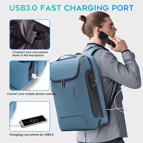 BANGE Anti-Theft Travel Backpack,Waterproof Fashion Work Backpacks,High Tech Backpack with USB3.0 Charging Port,Business Laptop Backpack Fits 17.3 Inch Notebook for Women - Image 5