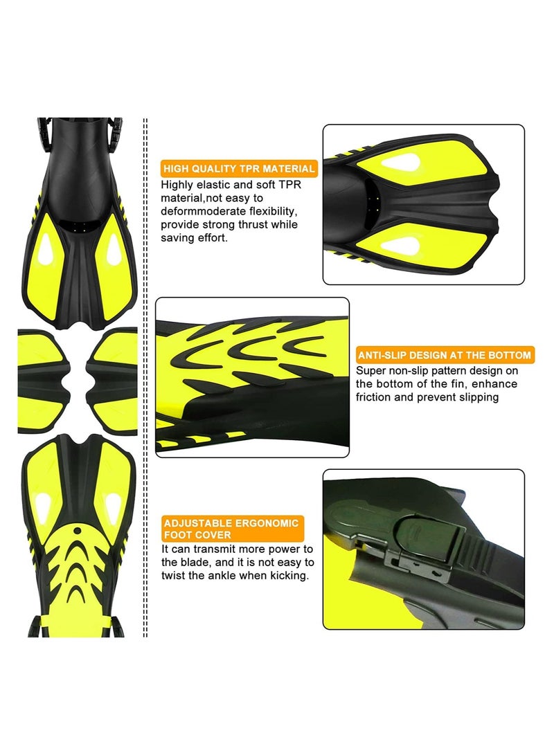 Barakah Snorkel Set Adults, 3 Piece Diving Set with Flippers, Mask and Snorkel Set for Men and Women, Snorkelling Set with Anti-Fog Diving Mask,Dry Snorkel,Swimming Fins,Diving Equipment - Image 3
