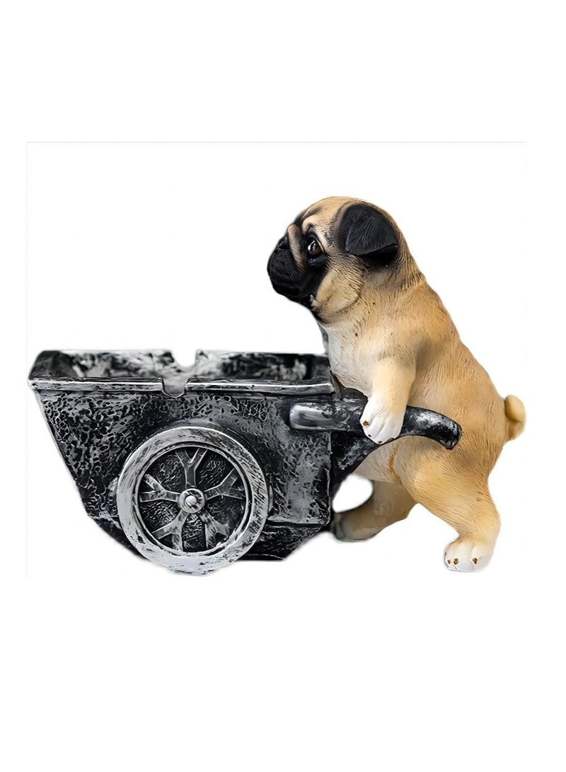 الصلصال تمثال سطح المكتب الديكور الإبداعية منفضة سجائر الصلصال جمع تماثل صمغي 6.5 بوصة طويلة الكلب عاشق ديكور المنزل - Image 1