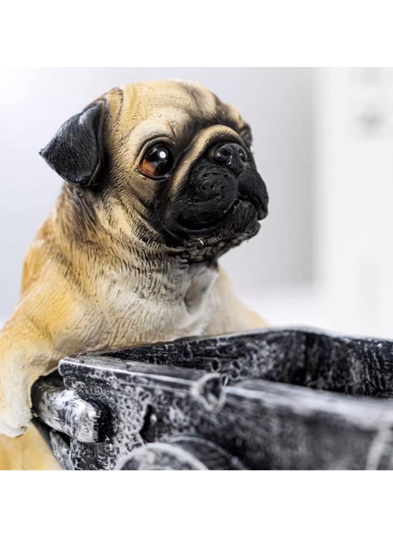 الصلصال تمثال سطح المكتب الديكور الإبداعية منفضة سجائر الصلصال جمع تماثل صمغي 6.5 بوصة طويلة الكلب عاشق ديكور المنزل - Image 2