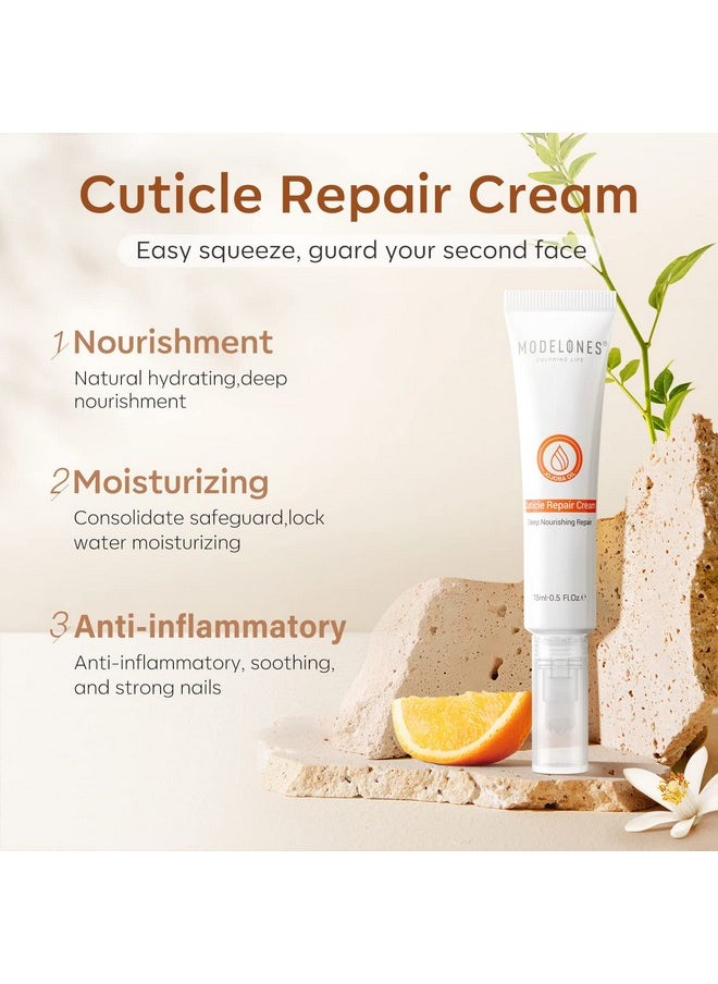 modelones - modelones Cuticle Cream, Ultra-Hydrating Nail Care Organic Jojoba Oil Vitamin E, Cuticle Repair Treatment Non-greasy Repair Dry Cracked Cuticles 15ML - Image 1