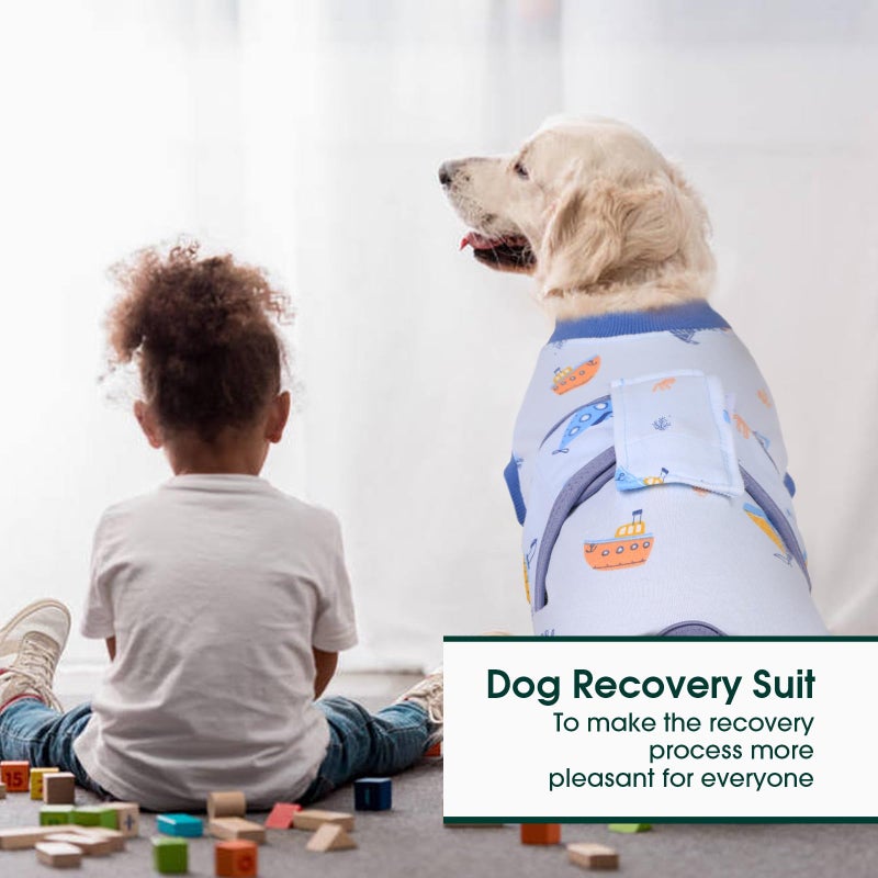 Kuoser Recovery Suit for Dogs Cats After Surgery, Professional Pet Recovery Shirt Dog Abdominal Wounds Bandages, Substitute E-Collar & Cone,Prevent Licking Dog Onesies Pet Surgery Recovery Suit - Image 5
