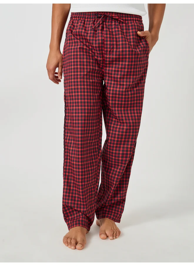 ستايلي Styli Unwind Checked Woven Straight Pyjama with Drawcord