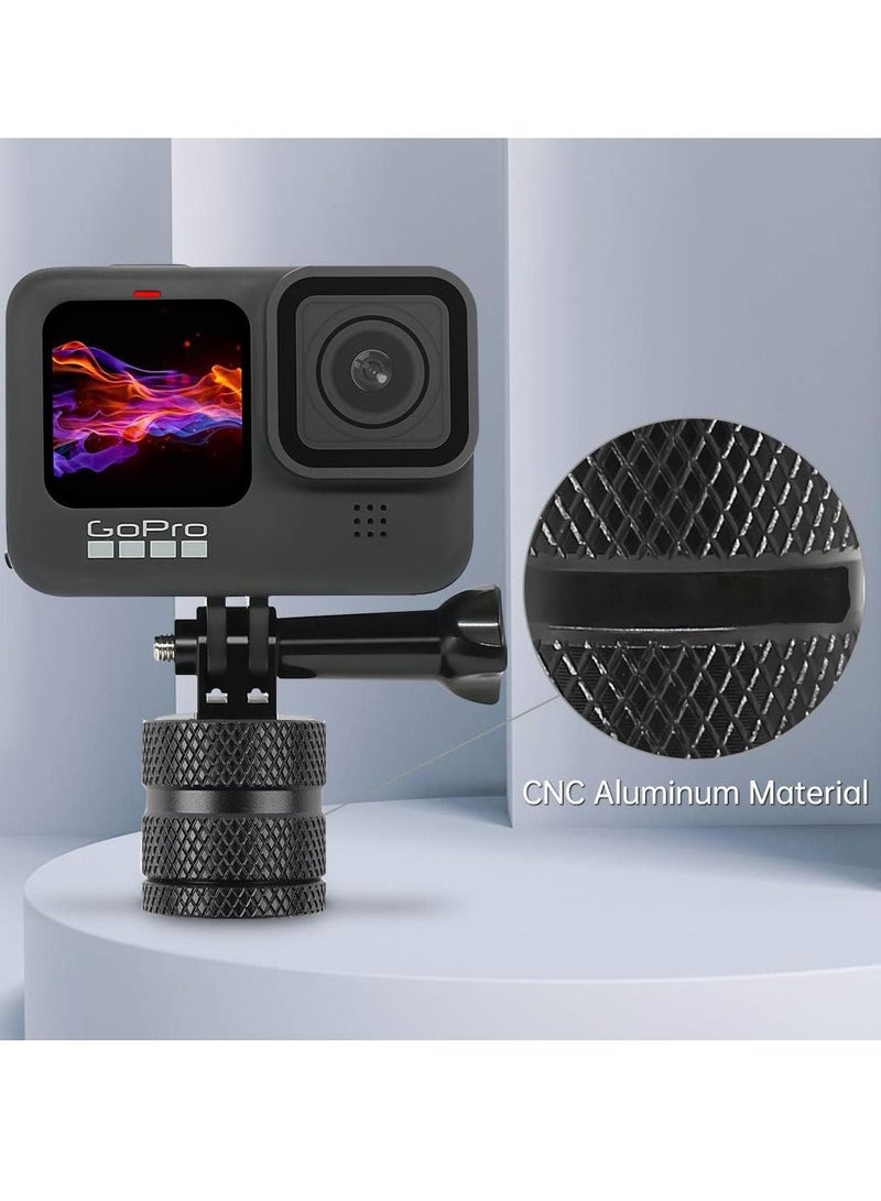 KASTWAVE 1/4 Inch Interface Camera Mount Phone Mount 360 Degree Swivel Tripod Mount Adapter Mounting Kit for Gopro Hero 9/8/7/6/5, Little Art 4k and Other Standard 1/4 Accessories - Image 2