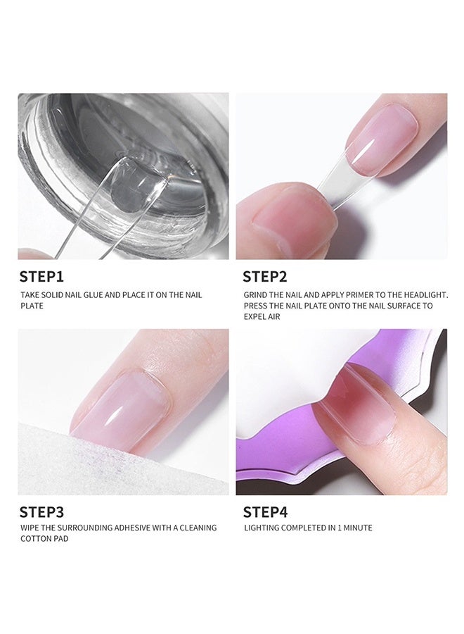 Solid Sticker Adhesive Gel 10ml, Strong Adhesive Glue for Press On Acrylic Nail Tips, Solid Nail Glue Hard 3D Sculpting for Nail Art UV Light Cured, Nail Strengthening for DIY Nail Art and Home Salon - Image 4