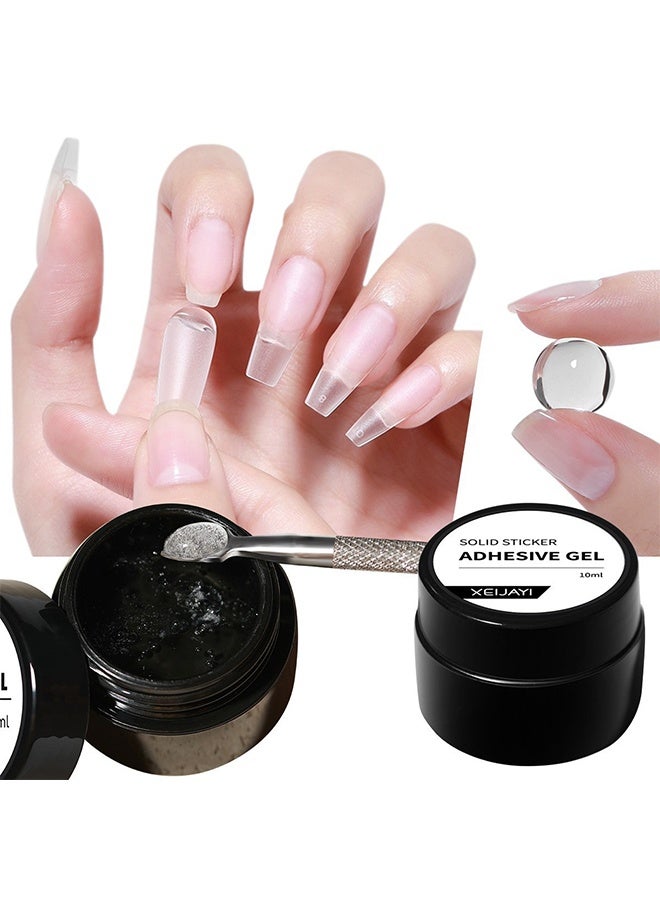 Solid Sticker Adhesive Gel 10ml, Strong Adhesive Glue for Press On Acrylic Nail Tips, Solid Nail Glue Hard 3D Sculpting for Nail Art UV Light Cured, Nail Strengthening for DIY Nail Art and Home Salon - Image 5