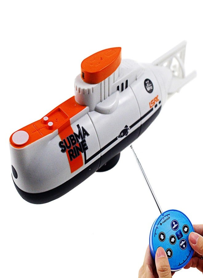 Tipmant RC Submarine Toy Remote Control Boat Underwater Diving Waterproof for Fish Water Tank Kids Birthday Gift (White) - Image 1