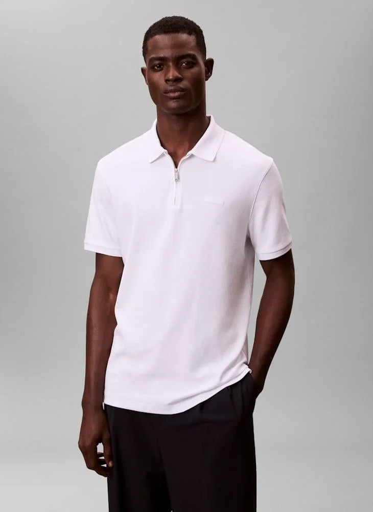 CALVIN KLEIN Slim Zip Neck Polo Shirt