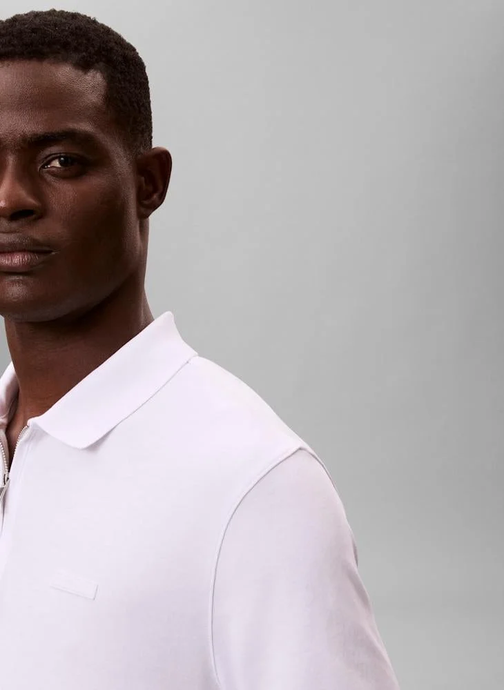 CALVIN KLEIN Slim Zip Neck Polo Shirt