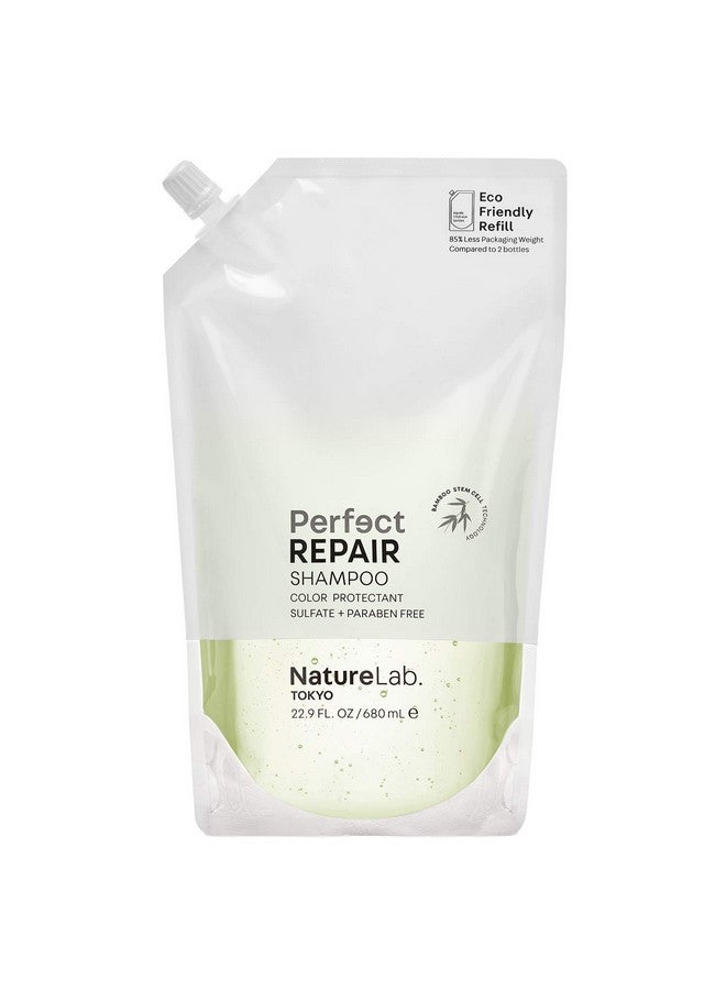 NatureLab. TOKYO Naturelab Tokyo Perfect Repair Shampoo: Ecofriendly Refill Pouch: Reparative Shampoo To Replenish And Restore Damaged Color Treated Hair And Strengthen New Hair I 22.9 Fl Oz / 680Ml - Image 1
