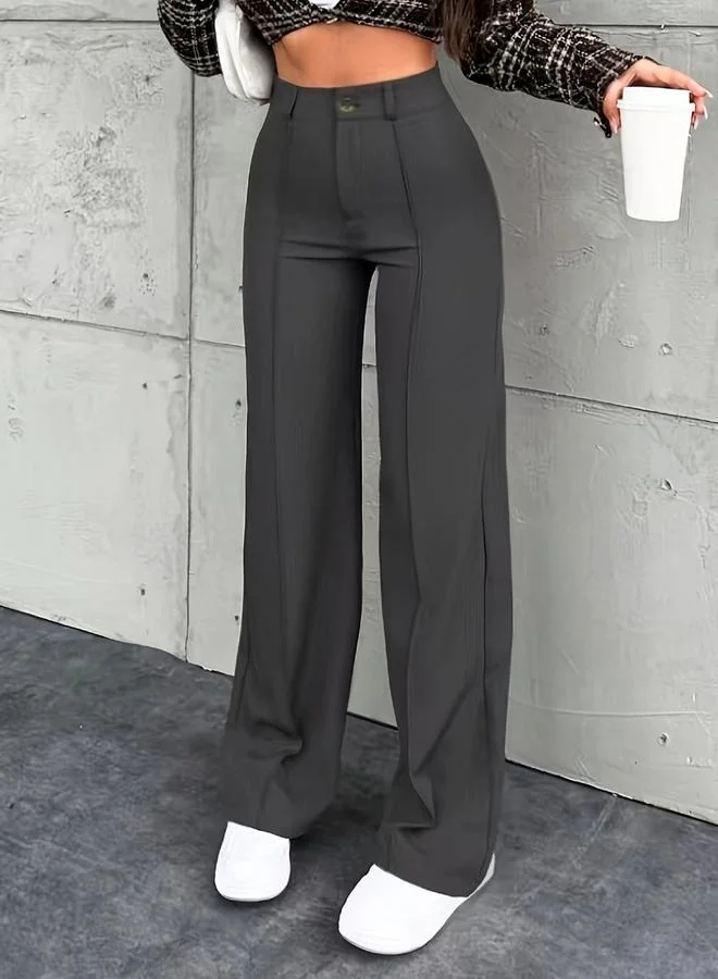 تايك تو بنطال واسع الساق بلون رمادي