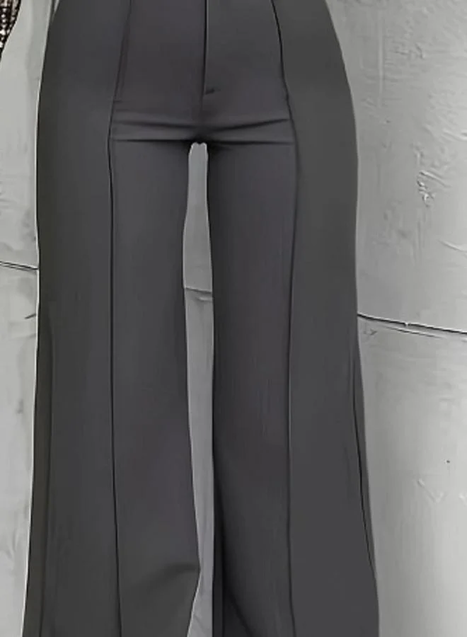 تايك تو بنطال واسع الساق بلون رمادي