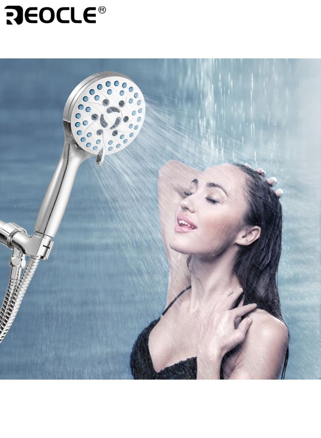 REOCLE High Pressure Shower Head with 7 Spray Modes and Anti-Clog Nozzles Handheld Shower with Power Wash Feature for Bathroom Tub Tile Cleaning - Image 4