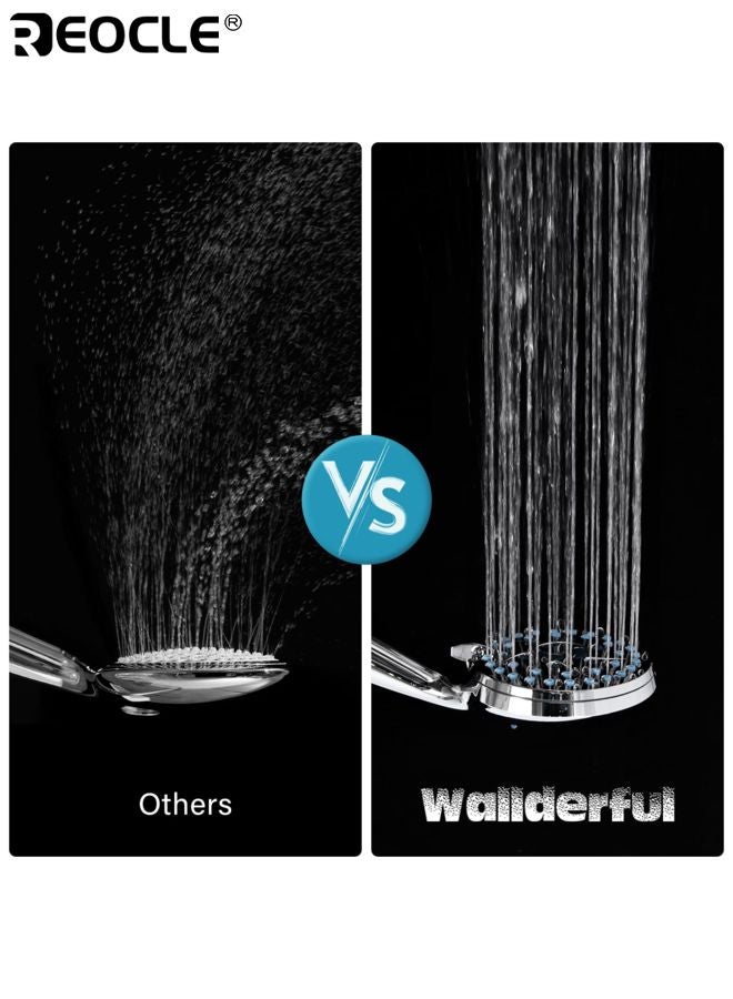 REOCLE High Pressure Shower Head with 7 Spray Modes and Anti-Clog Nozzles Handheld Shower with Power Wash Feature for Bathroom Tub Tile Cleaning - Image 5