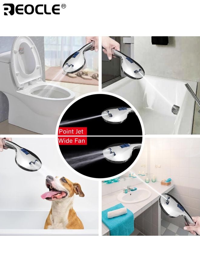 REOCLE High Pressure Shower Head with 7 Spray Modes and Anti-Clog Nozzles Handheld Shower with Power Wash Feature for Bathroom Tub Tile Cleaning - Image 3