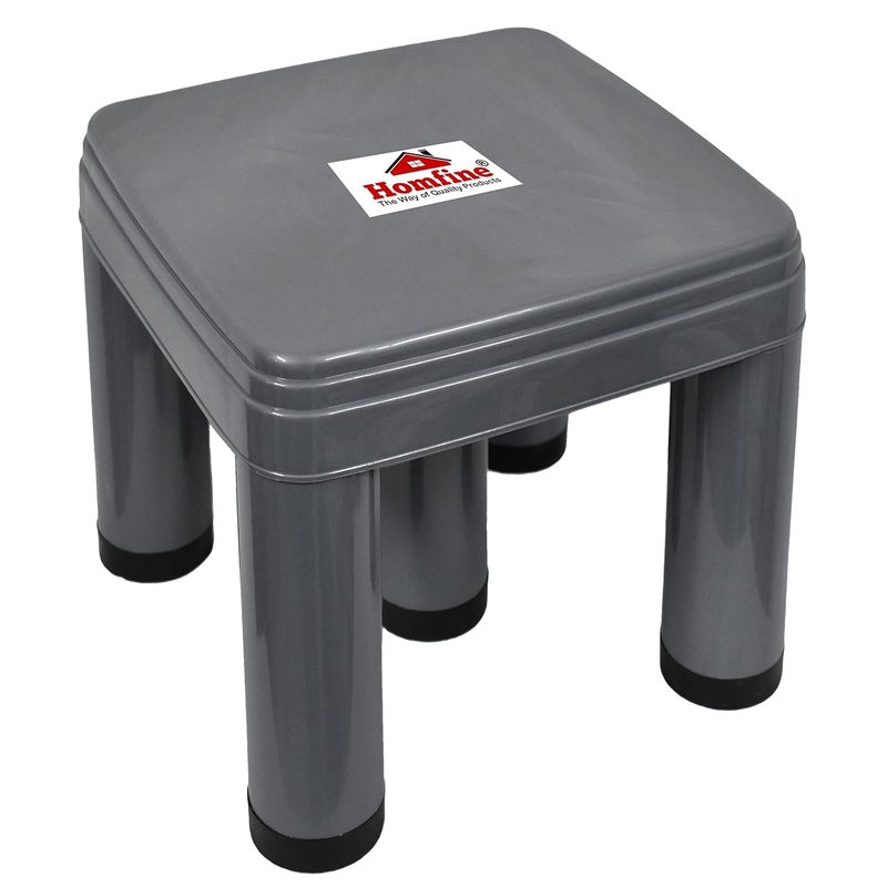 Homfine Homfine 5 Legs Strong Patla X-Large Bath Stool for Multiple Use in Bathroom, Home, Kitchen, Office (35x35x32.5cm, Square, 1Pc) - Grey  - Image 1