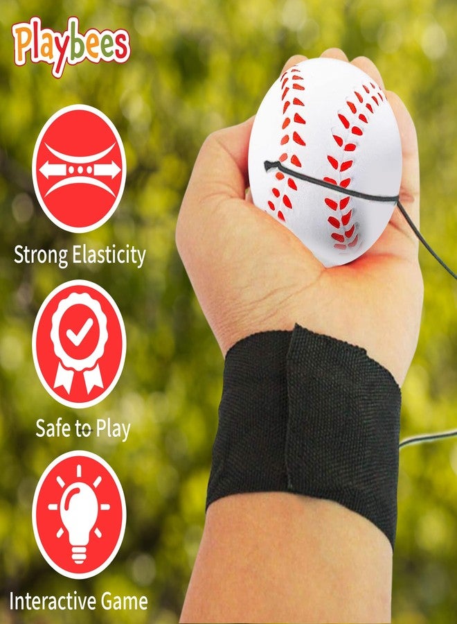 Playbees Reactive Practice Baseballs on Elastic Cord Perfect for Training, Fun Outdoor Activities for Spring Training, Fun Outdoor Activity for Kids, Boy or Girl, Party Favor (12 Pack) - Image 4