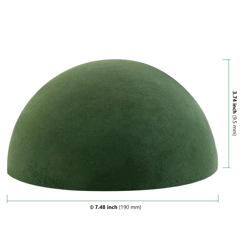 HAKZEON 4 PCS 7.5 Inch Floral Dry Foam Half Ball, Green Foam Half Ball Large, Round Foam Block Green Floral Foam Round Ball for Artificial Plant Arrangement - Image 2