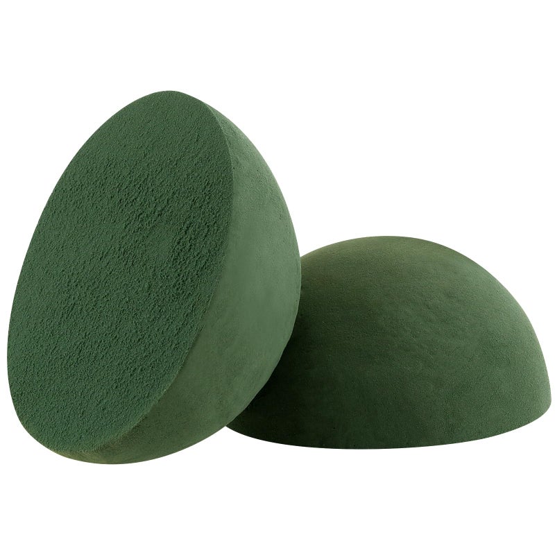 HAKZEON 4 PCS 7.5 Inch Floral Dry Foam Half Ball, Green Foam Half Ball Large, Round Foam Block Green Floral Foam Round Ball for Artificial Plant Arrangement - Image 4